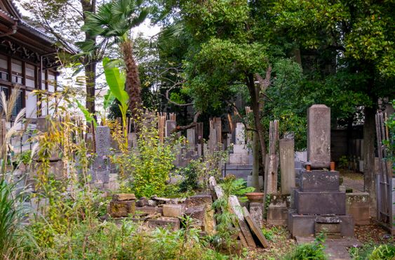 Маленькое кладбище около храма Кококу