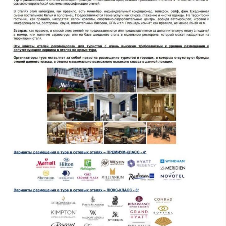 Отели 1-2*, Отели 3*, Отели 4*, Отели 5*