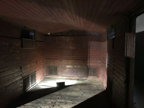 Внутри вагона для скота