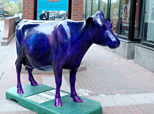 Корова на Стивен-авеню в центре Калгари, 2007 год