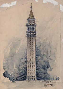 Эскиз башни Сатер Джона Галена Говарда, 1903 г.
