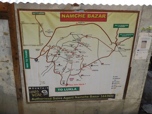 Карта базара Намче на тропе, ведущей из Пхакдинга