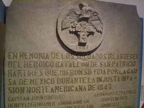 Мемориальная доска, посвящённая батальону Сан-Патрисио, участвовавшему в Американо-мексиканской войне