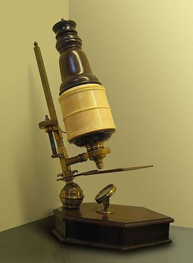 Составной микроскоп XVII века в Музее Уиппла