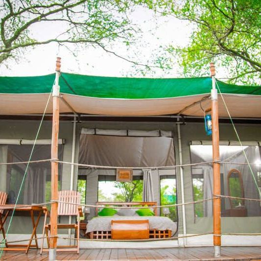 Домик, палатки