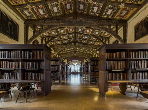 Читальный зал библиотеки герцога Хамфри, старейший в Оксфордском университете 