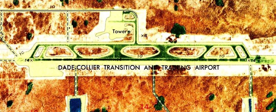 Топографическая карта аэропорта Дейд-Коллиер 1973 года