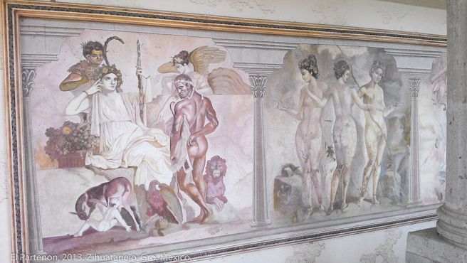 Фреска, изображающая вакханалию, до сих пор украшает особняк