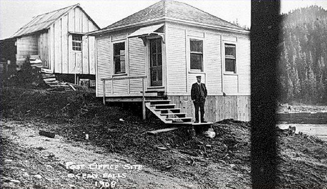 Почтовый офис в Ошен Фолс в 1908 году