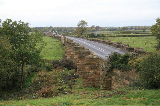 Дамбовая часть моста через пойму и болота 