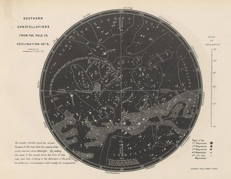 Южные созвездия из путеводителя Orient Line, 1894 год