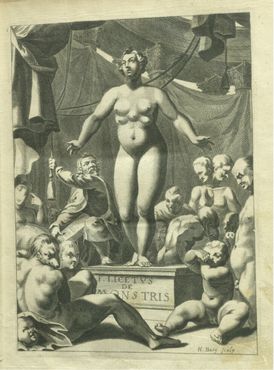 Обложка Пальфийской версии «Книги монстров» Лисетия (1708 год) в Библиотеке редких книг Томаса Фишера