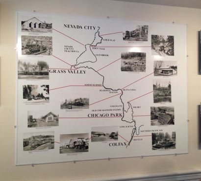 Старая карта узкоколейной железной дороги округа Невада