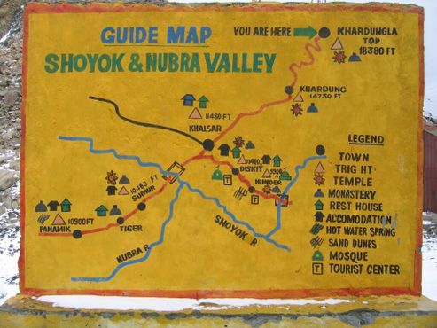 Карта долины Нубра
