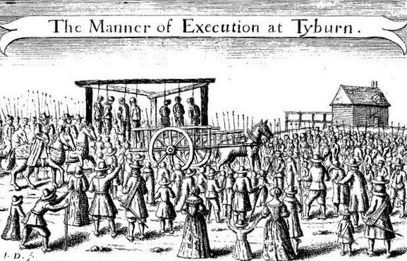 Изображение казни в Тайберне, XVII век