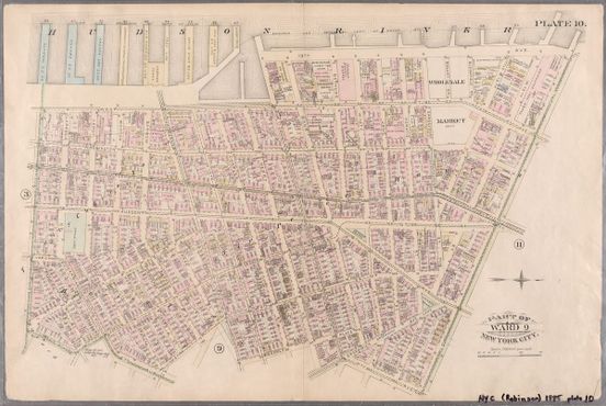 Карта 1885 года. 13-я авеню и уцелевший оптовый рынок