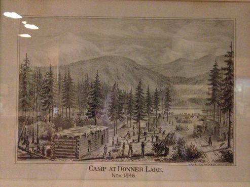 Иллюстрация, показывающая последний лагерь партии Доннера