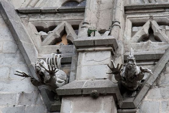 Гаргульи-игуаны на фасаде базилики