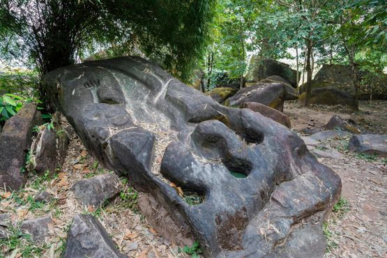 Крокодиловый камень недалеко от развалин Ват-Пху