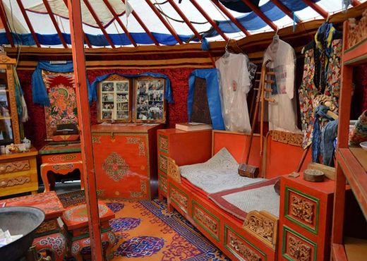 Интерьер традиционной монгольской юрты в Музее IQ