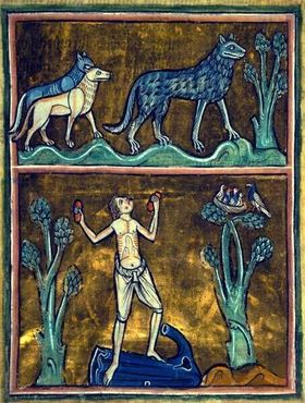 Средневековый бестиарий с изображением оборотня