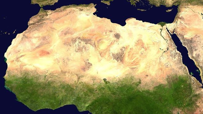 Вид со спутника на Сахару