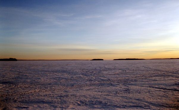 Озеро Лаппаярви зимой