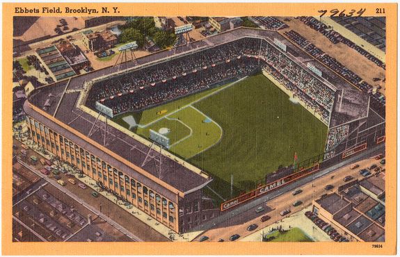 Стадион Эббетс-Филд на открытке 1930 года