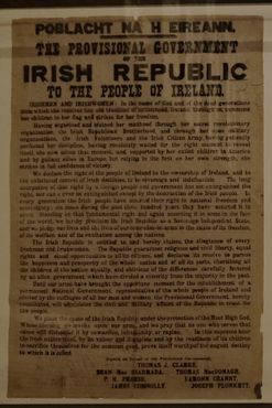 Оригинальная копия прокламации ирландского провозглашения независимости на выставке в "Длинной комнате"