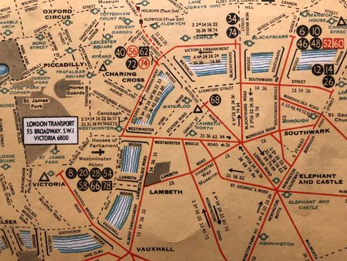 Часть исторической транспортной карты Лондона