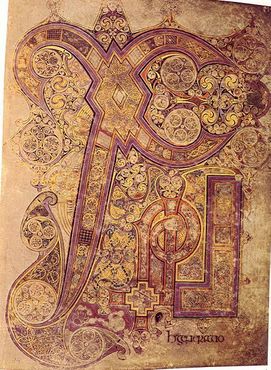 Иллюстрация из Келлской книги, датируемой 800 годом н.э.