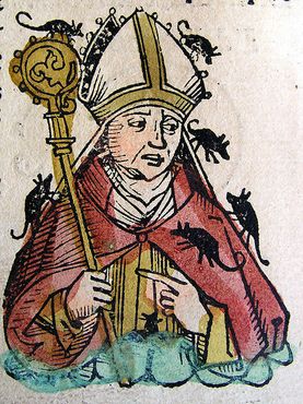 Архиепископ Гаттон II, как показано в Нюрнбергской летописи, автор Hartmann Schedel (1440-1514)