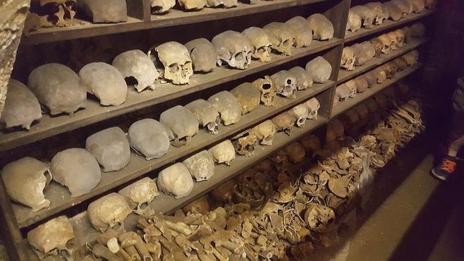 Оссуарий полон черепов и других останков