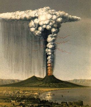 Извержение Везувия, как оно виделось из Неаполя, октябрь 1822