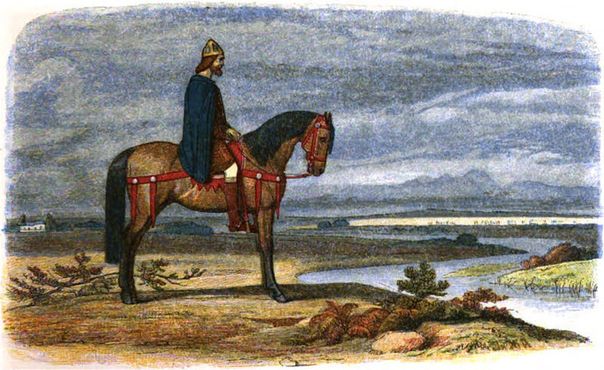 Альфред Великий планирует битву против викингов, иллюстрация XIX века