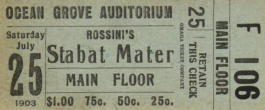 Билет на оперу в Большой аудитории, 1903 г.