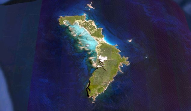 Вид на остров Лорд-Хау со спутника