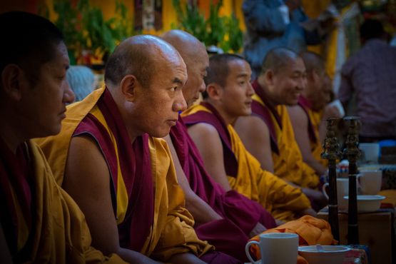 Монахи в монастыре Намгьял в Итаке