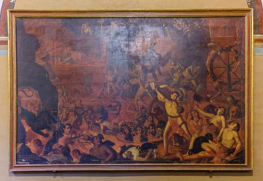 Картина с изображением ада висит в церкви