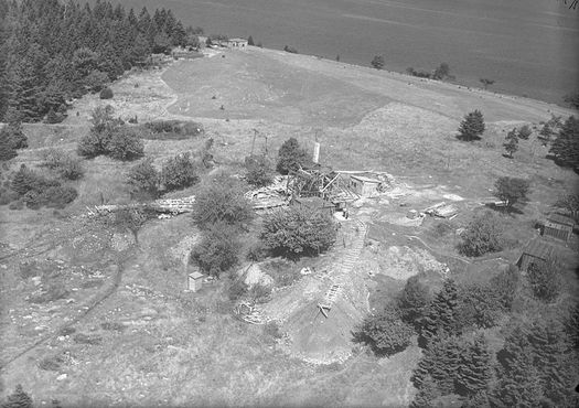 Аэрофотоснимок раскопок на острове Оук в 1931 году