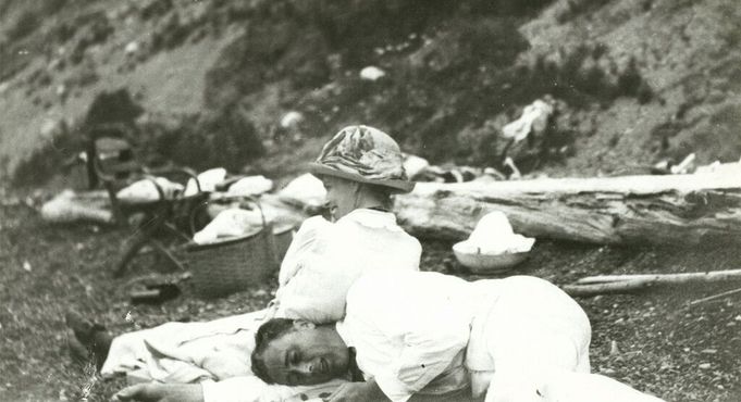 Франклин Делано Рузвельт и его жена Элеонор на острове Кампобелло в 1910 году