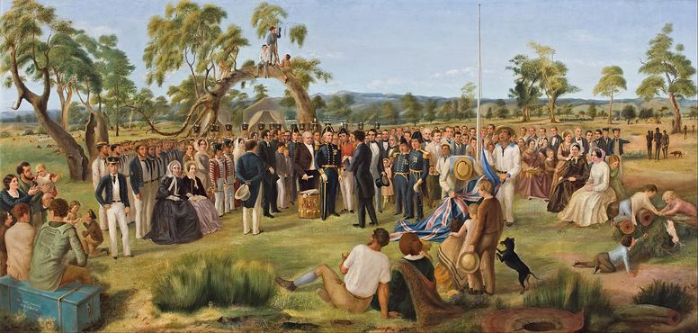 Иллюстрация провозглашения Южной Австралии британской колонией в 1836 году