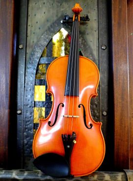 Скрипка сделана мастером Виллибальдом Йозефом Уолкером из Шёнбаха и закончена его сыном Бруно из Луби
