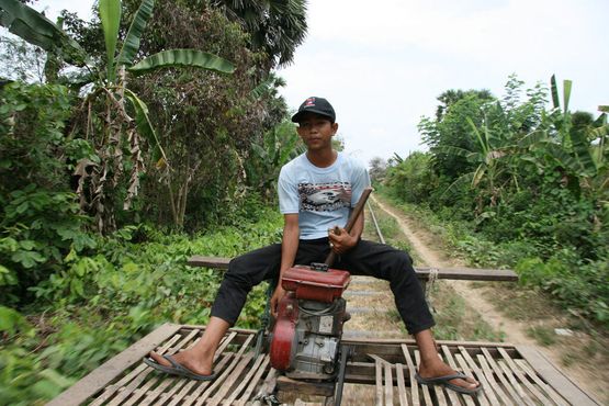 «Машинист» бамбукового поезда