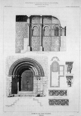 Рисунок Франсиско Аснара в работе "Архитектурные памятники Испании", 1856-1882 гг.