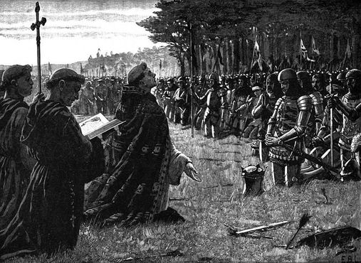 Иллюстрация XIX века, изображающая битву при Азенкуре