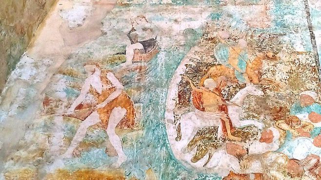 Фрагмент фрески, изображающей библейскую битву