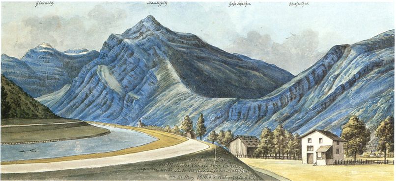 Канал де Моллис в Гларусе находится в узкой долине реки в Альпах