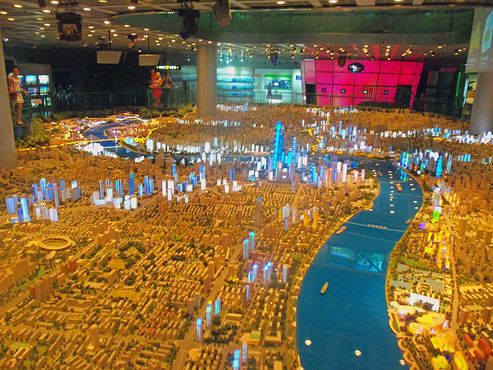 Макет Шанхая со зданиями, которые, предположительно, будут построены в 2020 году