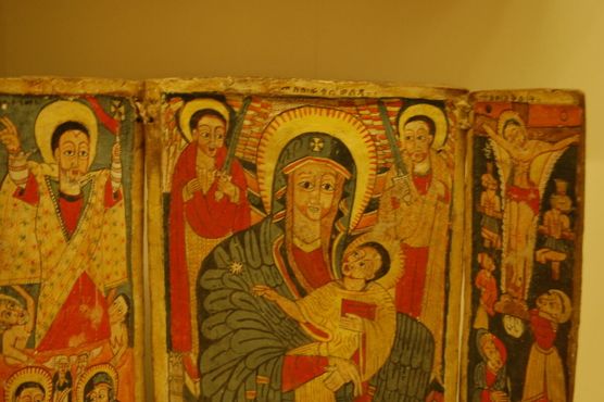 Эфиопский/абиссинский Коптский христианский деревянный триптих